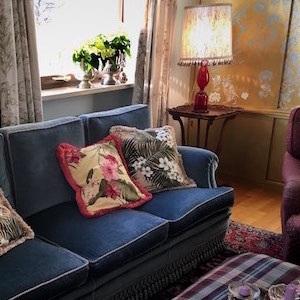 Wohnzimmer Sofa blau Vintage